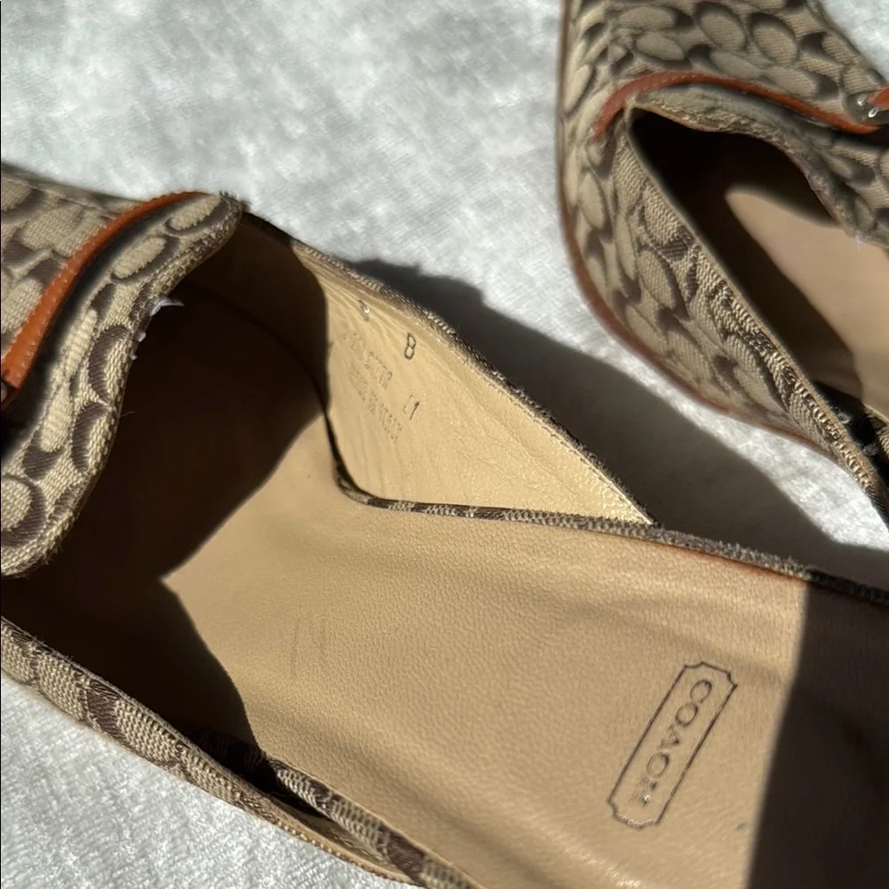 Coach Brown Signature Mules with Rounded Toe (8)
